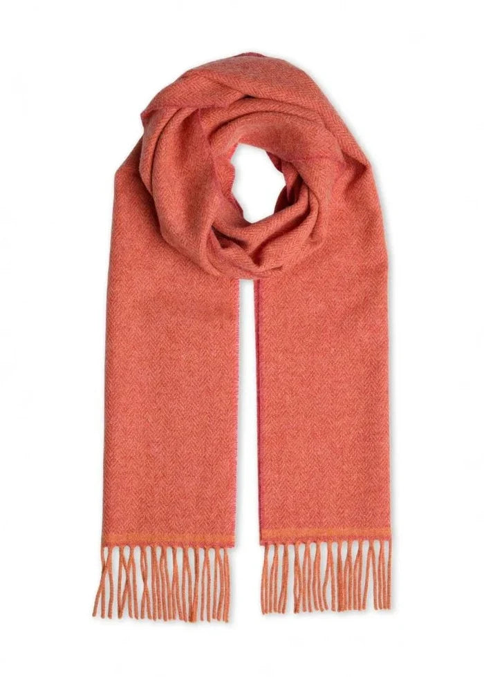 Foxford Lambswool Scarf | Papaya/Orange