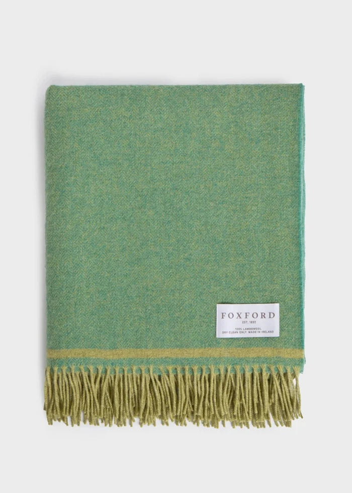 Foxford Lambswool Throw | Spearmint & Citrus