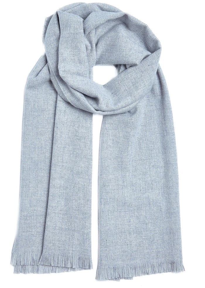 Foxford Fine Wool Cashmere Blend Scarf | Pearl Grey
