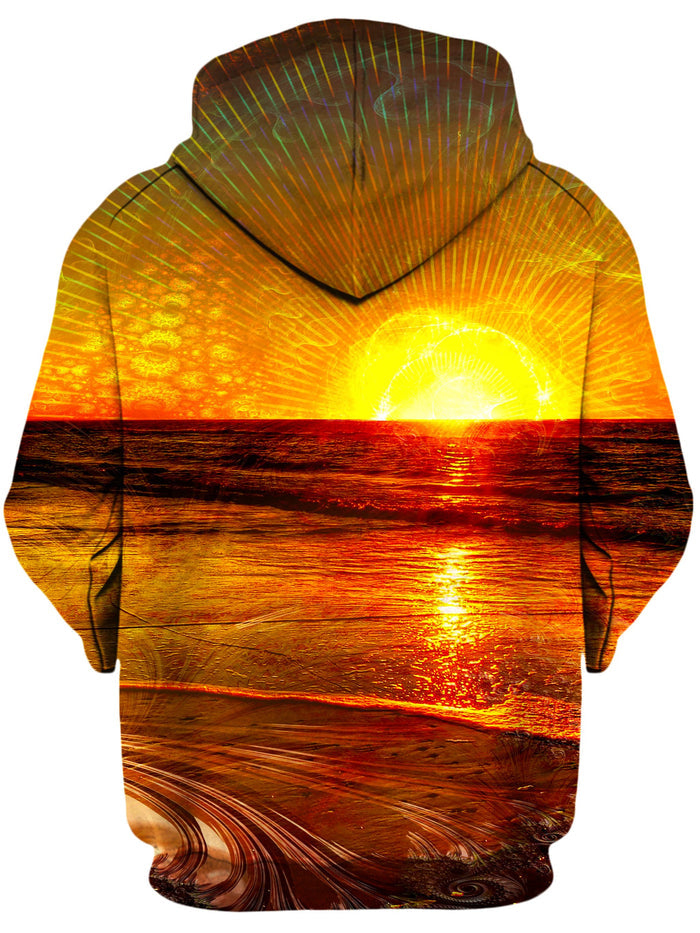 Fractal Sunset Unisex Zip-Up Hoodie Lucid Eye Studios Epic Hoodie