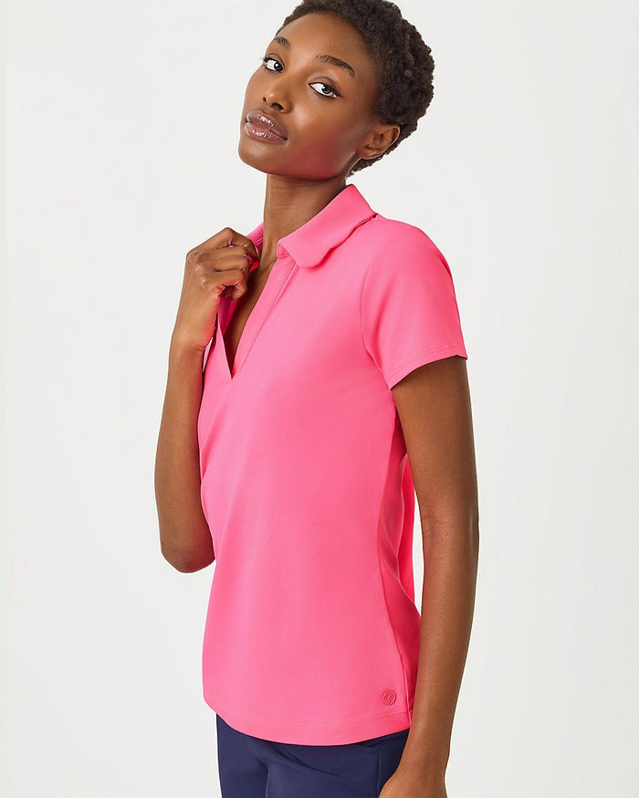 Lilly Pulitzer - Frida Scallop Polo Upf 50 Plus - Cherry Blossom Pink