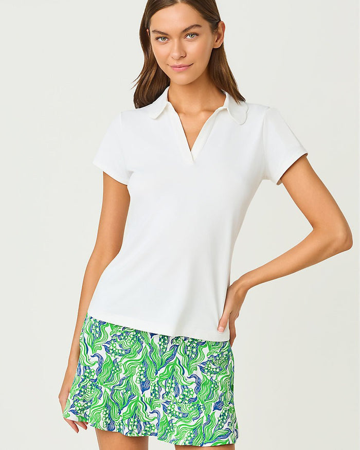 Lilly Pulitzer - Frida Scallop Polo Upf 50 Plus - Resort White