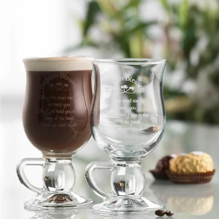 Galway Crystal Irish Blessing Latte Pair