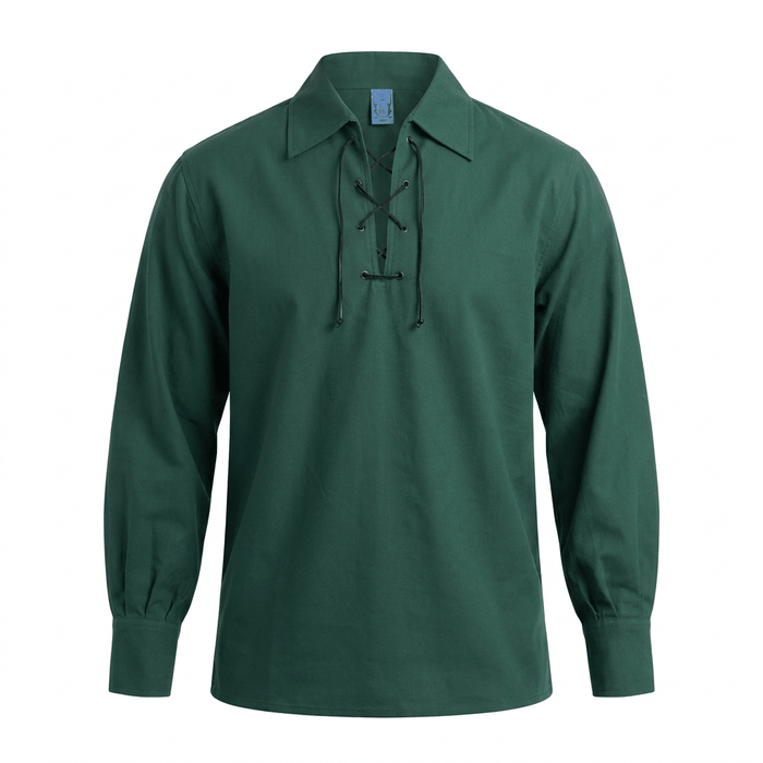 Gents Deluxe Ghillie Shirt Green - Heritage Of Scotland - GREEN / S