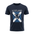 Gents Scotland Distressed Saltire Lion T-Shirt - Heritage Of Scotland - NAVY / S