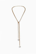 Girl With A Pearl Turkish Gold Lariat With 2 Wild Pearls