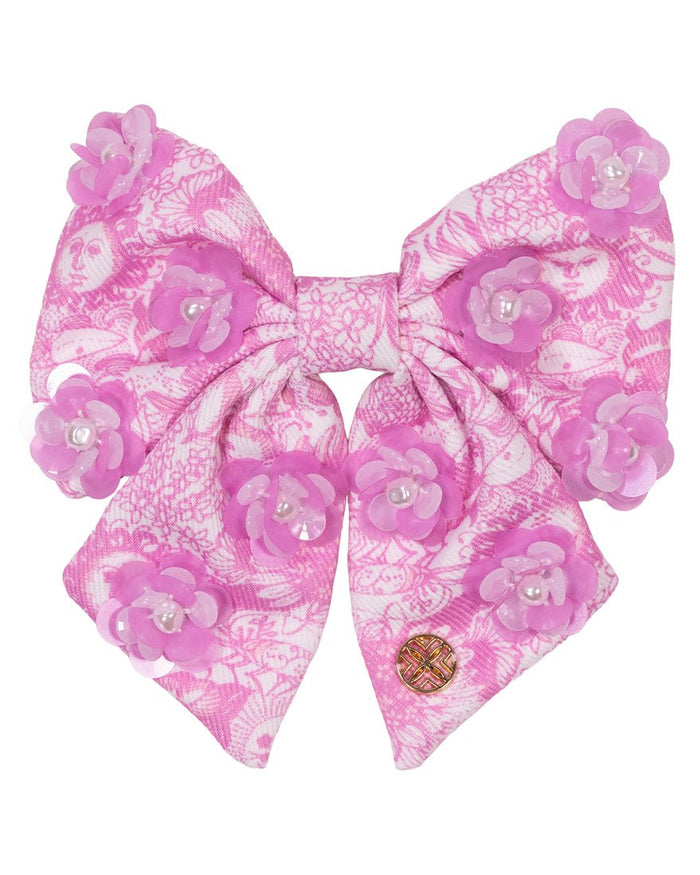 Lilly Pulitzer - Girls Embellished Bow Barrette - Fleur De Lilly