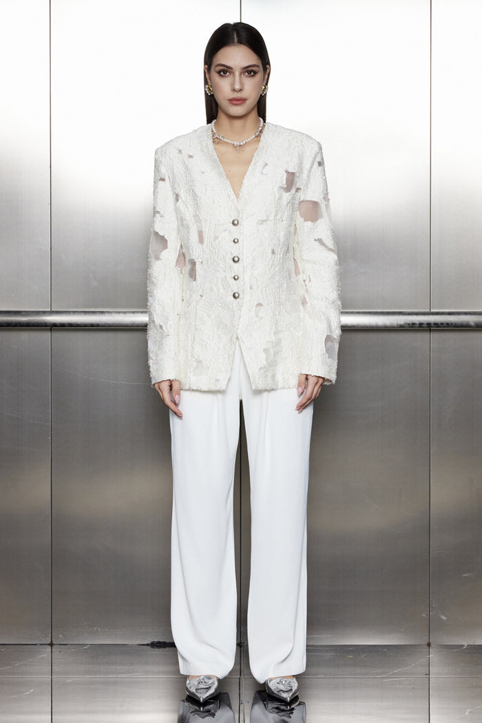 Gitanjali Lace Fringe Blazer