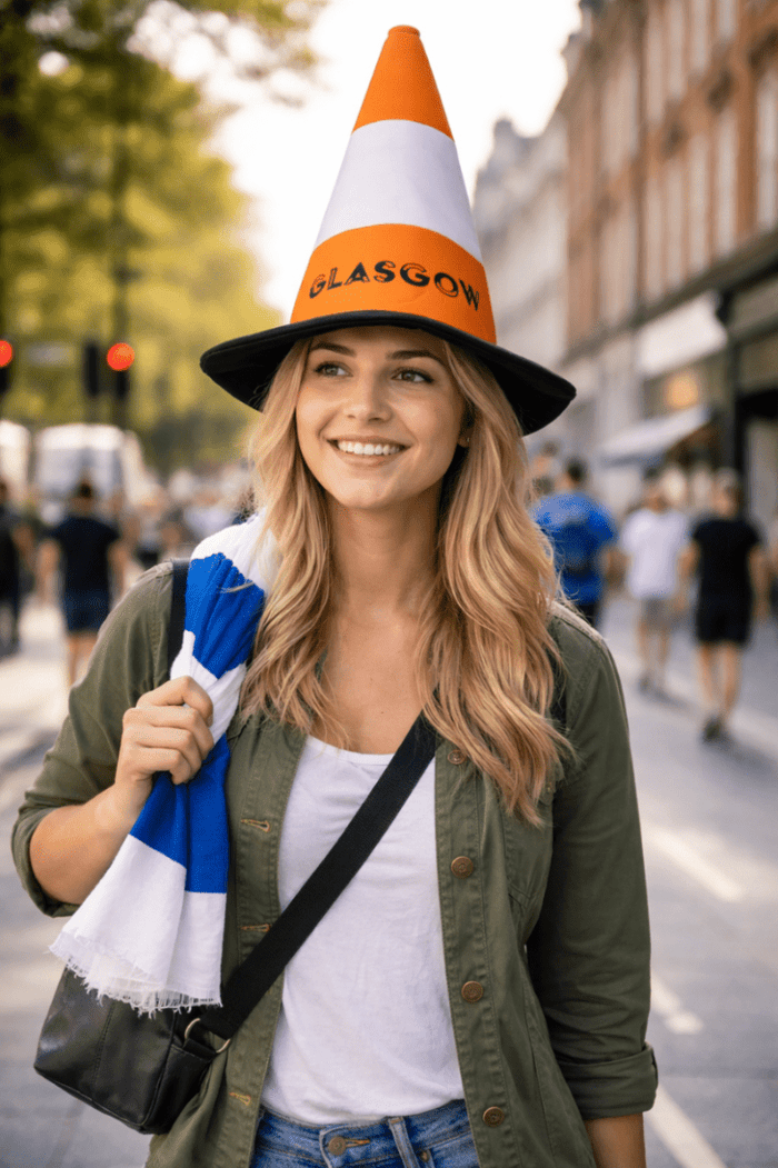 Glasgow Cone Hat – Funny Scottish Traffic Cone Novelty Party Hat - Heritage Of Scotland -