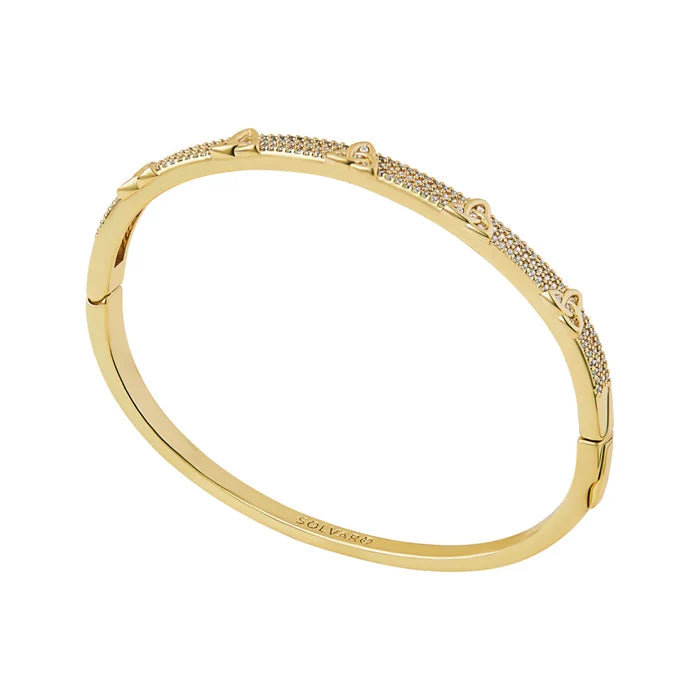 Gold Plated Crystal Trinity Knot Bangle