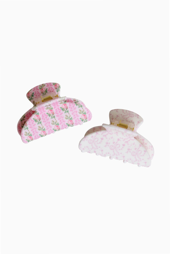 Goody x Love Shack Fancy Small Claw Clip - 2ct - Blooming Heirloom and Coquette Bow