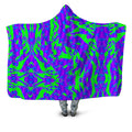 Green and Purple Hypno Splatter Hooded Blanket Big Tex Funkadelic Epic Hoodie
