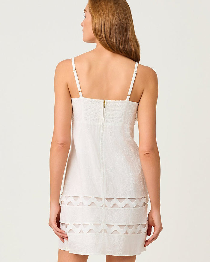 Lilly Pulitzer - Haliey Dress - Resort White Sunshowers Embroidery