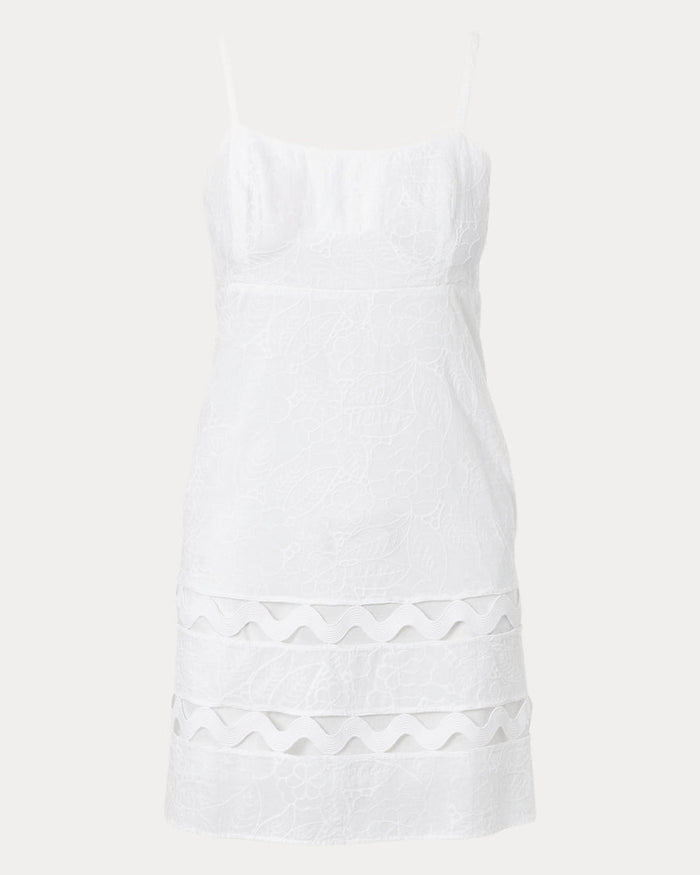 Lilly Pulitzer - Haliey Dress - Resort White Sunshowers Embroidery