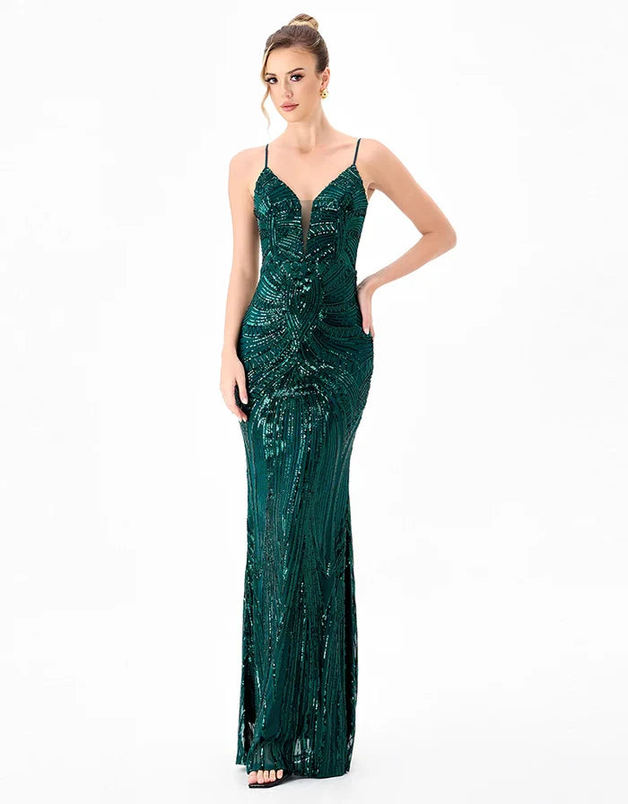 Hanami Pattern Sequin Maxi - Dress - Bariano