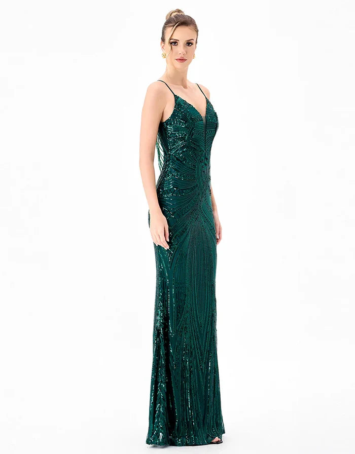 Hanami Pattern Sequin Maxi - Dress - Bariano