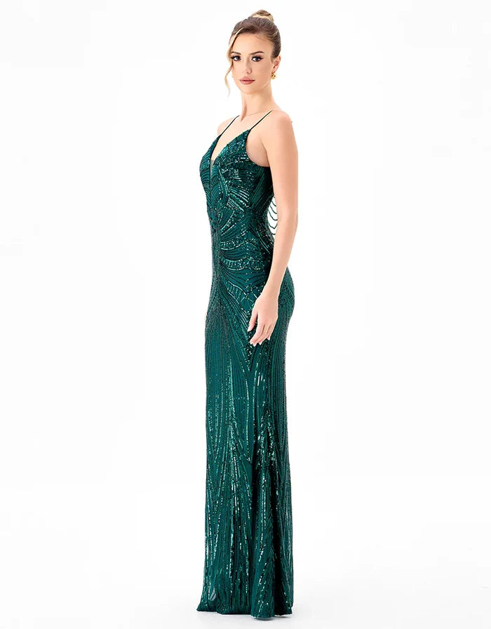 Hanami Pattern Sequin Maxi - Dress - Bariano