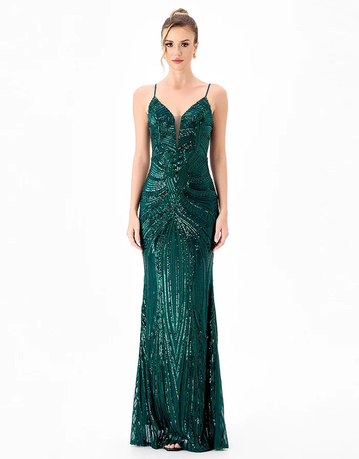 Hanami Pattern Sequin Maxi - Dress - Bariano