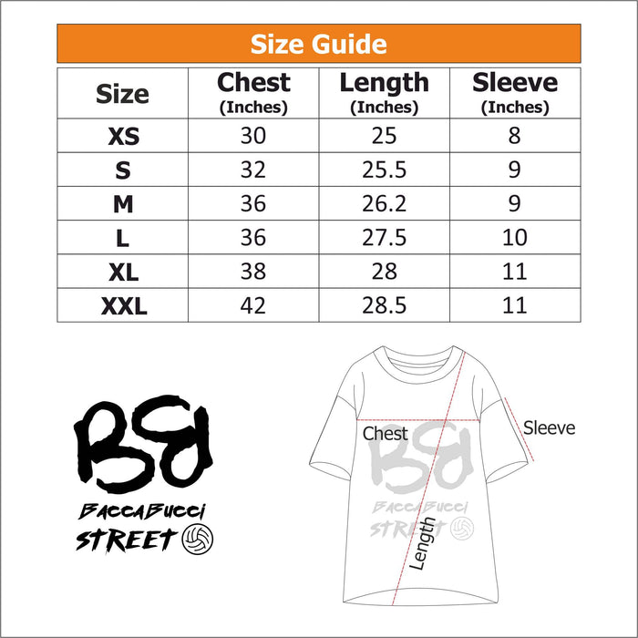 Oversized T shirt Size Chart