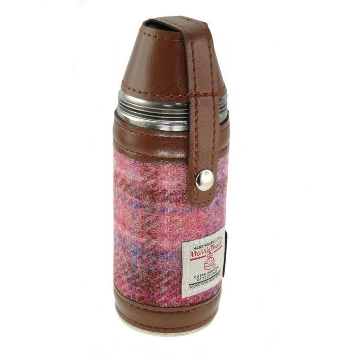 Harris Tweed Hunting Flask - Heritage Of Scotland - Pink Tartan (COL103)