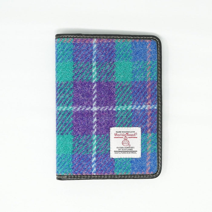 Harris Tweed Leather Passport Cover - Heritage Of Scotland - DPX01 / BLACK
