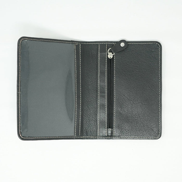 Harris Tweed Leather Passport Cover - Heritage Of Scotland - DPX01 / BLACK