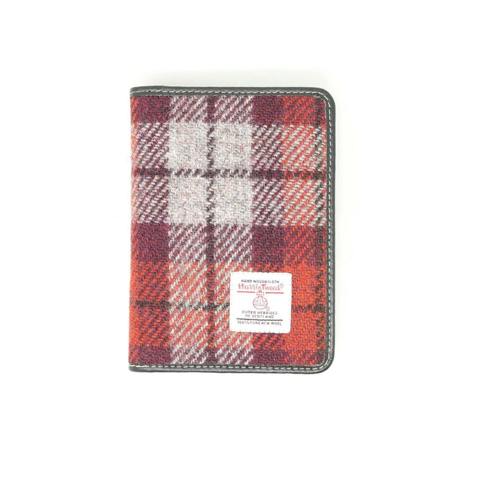 Harris Tweed Leather Passport Cover - Heritage Of Scotland - DPX05 / BLACK