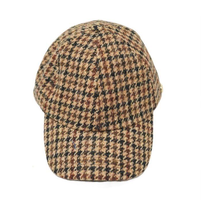 HEDDLE & REED Harris Tweed Baseball Wool Cap Check - Heritage Of Scotland - HEDDLE & REED Harris Tweed Baseball Wool Cap Houndstooth - Camel
