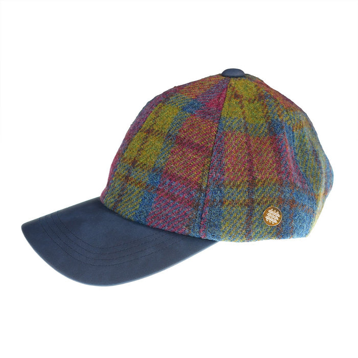 HEDDLE & REED HARRIS TWEED LDS BASEBALL CAP - Heritage Of Scotland - PINK CHECK