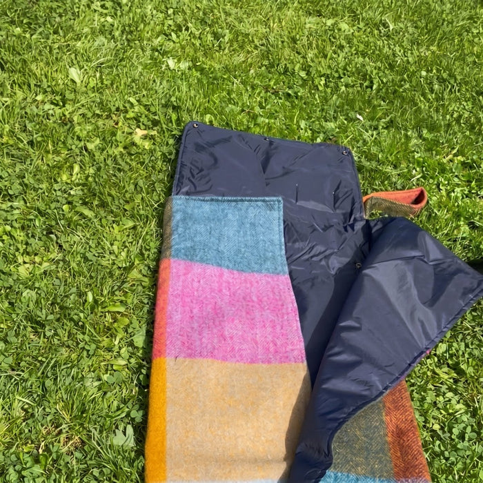 Woodside Check Foldaway Picnic Blanket - Purple - Heritage Of Scotland -