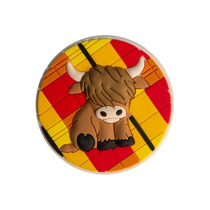 Highland Cow Rubber Fridge Magnet – Scottish Coo Tartan Souvenir - Heritage Of Scotland -