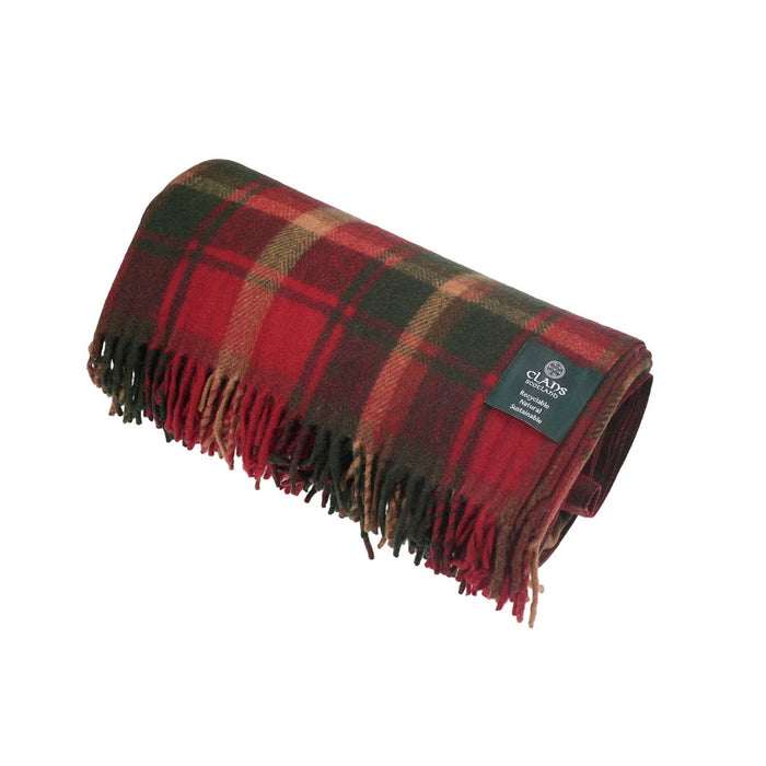 Highland Wool Blend Tartan Blanket / Throw Extra Warm DARK MAPLE - Heritage Of Scotland -
