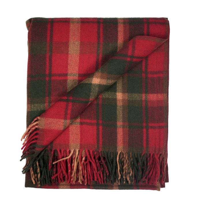 Highland Wool Blend Tartan Blanket / Throw Extra Warm DARK MAPLE - Heritage Of Scotland -