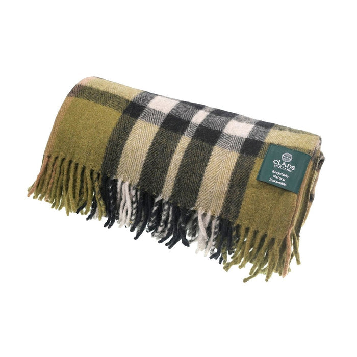 Highland Wool Blend Tartan Blanket / Throw Extra Warm EXPLODED SCOTTY THOMSON CYPRESS - Heritage Of Scotland -