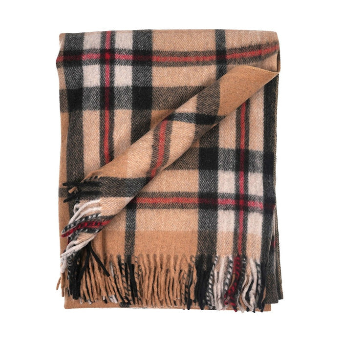 Highland Wool Blend Tartan Blanket / Throw Extra Warm EXPLODED THOMSON CAMEL - Heritage Of Scotland -