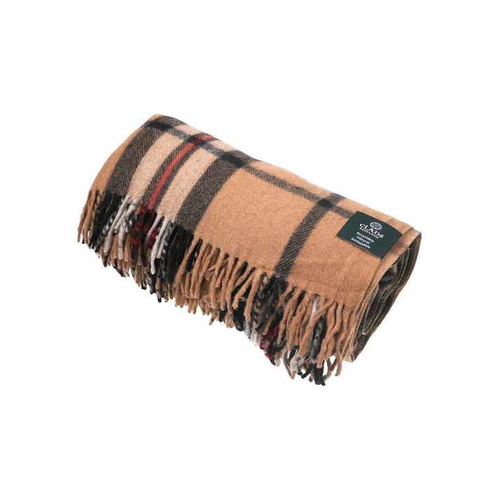 Highland Wool Blend Tartan Blanket / Throw Extra Warm EXPLODED THOMSON CAMEL - Heritage Of Scotland -