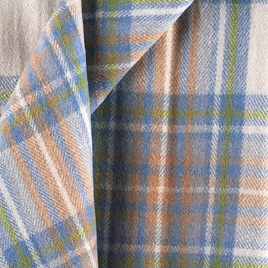 Highland Wool Blend Tartan Blanket / Throw Extra Warm STEWART MUTED BLUE - Heritage Of Scotland -