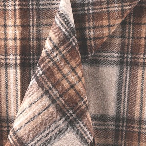 Highland Wool Blend Tartan Blanket / Throw Extra Warm STEWART NATURAL DRESS - Heritage Of Scotland -