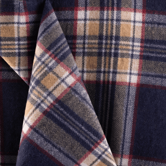 Highland Wool Blend Tartan Blanket / Throw Extra Warm STEWART NAVY - Heritage Of Scotland -