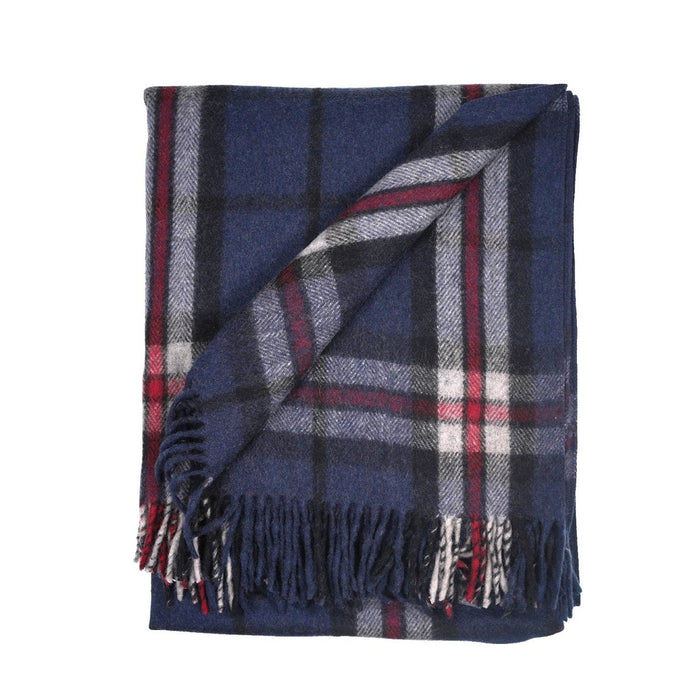 Highland Wool Blend Tartan Blanket / Throw Extra Warm THOMSON NAVY - Heritage Of Scotland -