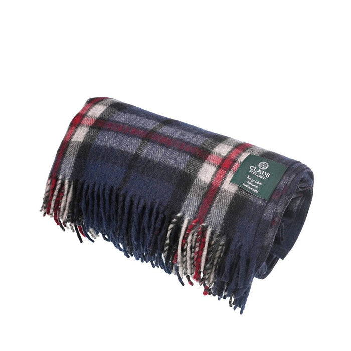 Highland Wool Blend Tartan Blanket / Throw Extra Warm THOMSON NAVY - Heritage Of Scotland -