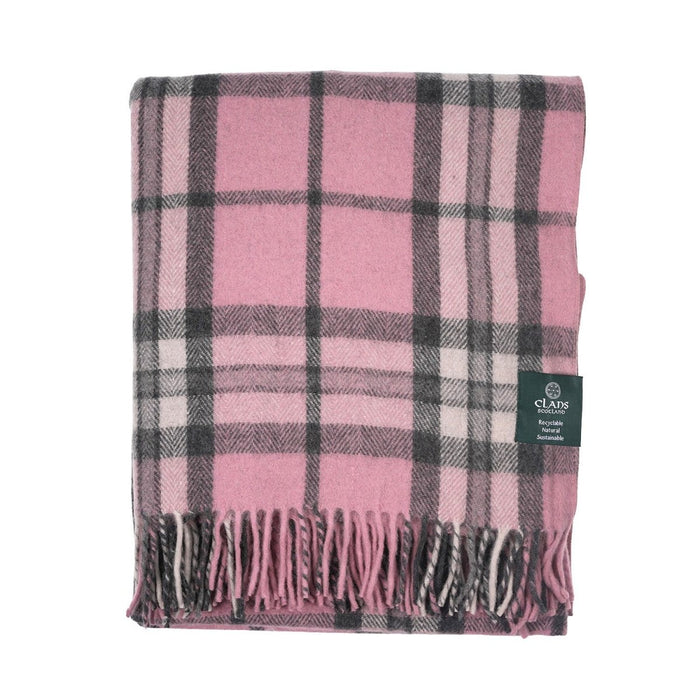 Highland Wool Blend Tartan Blanket / Throw Extra Warm THOMSON PINK - Heritage Of Scotland -