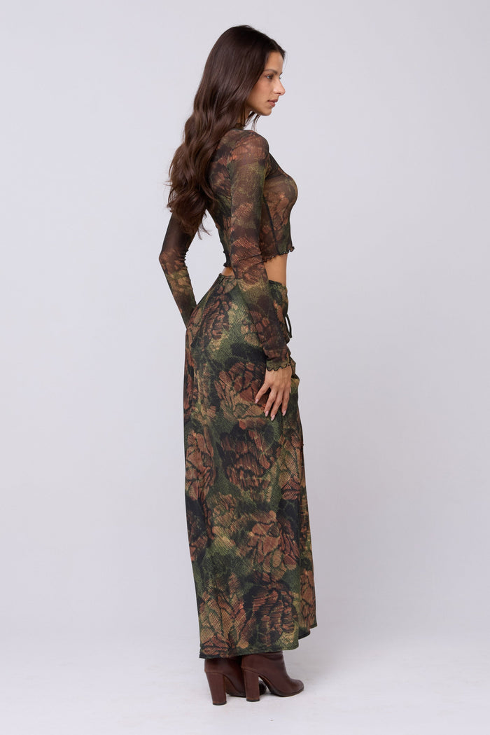 This is an image of Ziggy Skirt in Autumn - RESA featuring a model wearing the dress