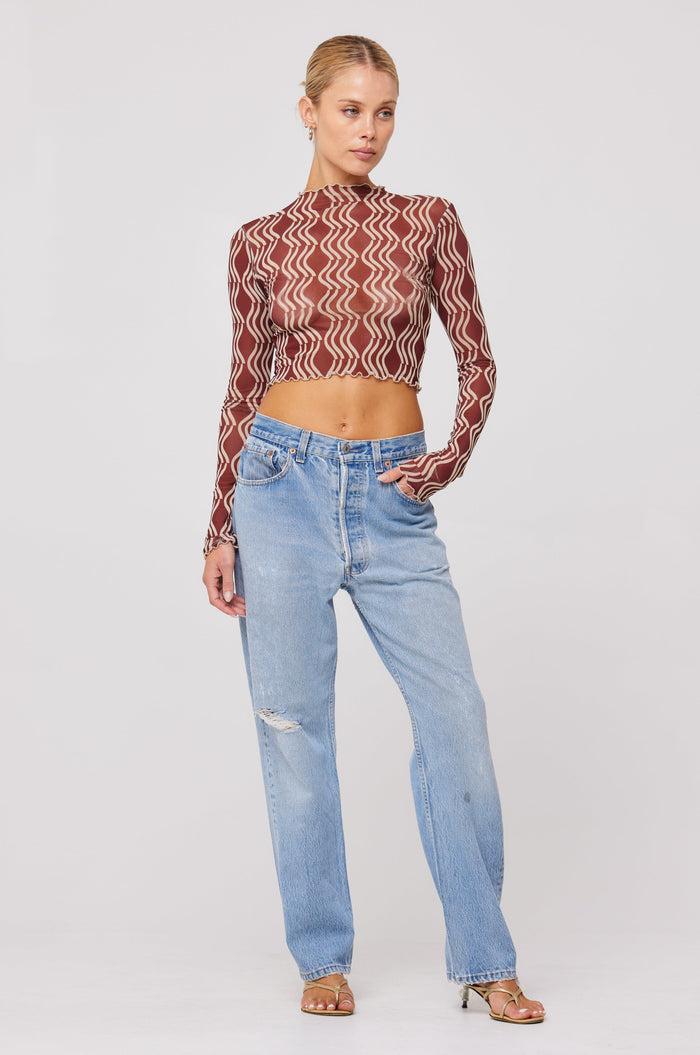 This is an image of Ida Top in Coco - RESA featuring a model wearing the dress