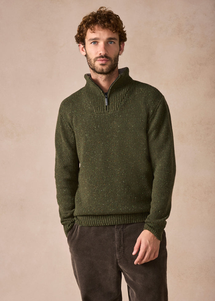 IrelandsEye Cashmere Mix Troyer Sweater | Loden