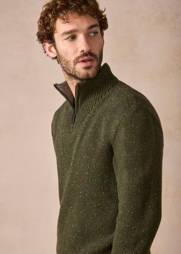 IrelandsEye Cashmere Mix Troyer Sweater | Loden
