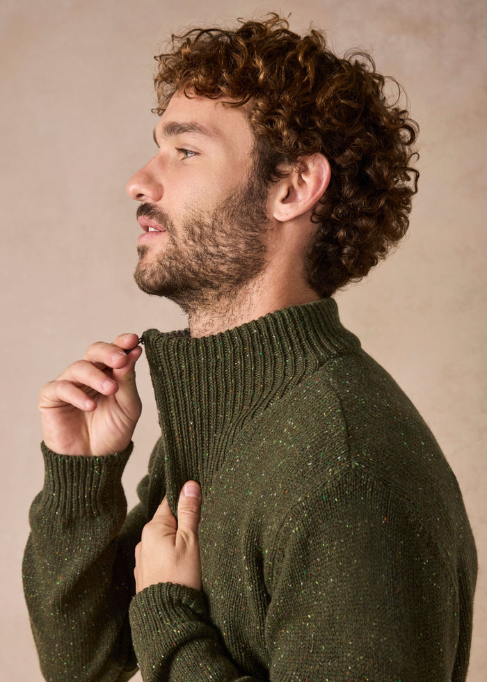 IrelandsEye Cashmere Mix Troyer Sweater | Loden