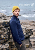 IrelandsEye Lightweight Aran Cashmere Mix Shawl Sweater | Navy