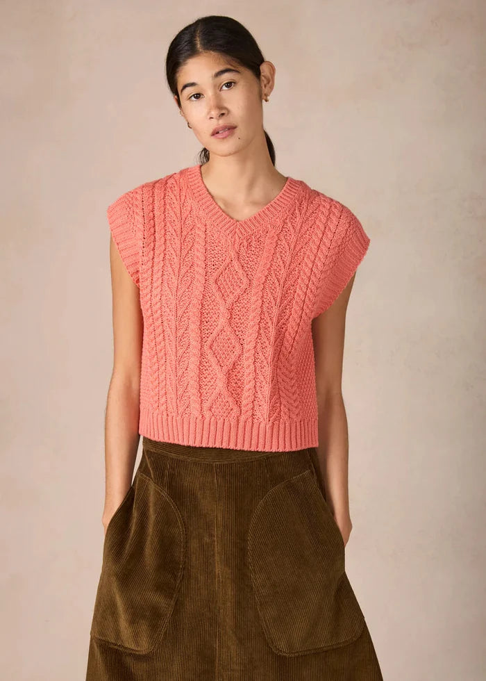 IrelandsEye Sweetpea V-Neck Diamond Vest | Salmon