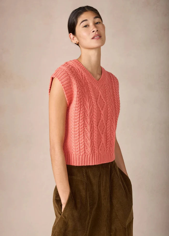 IrelandsEye Sweetpea V-Neck Diamond Vest | Salmon